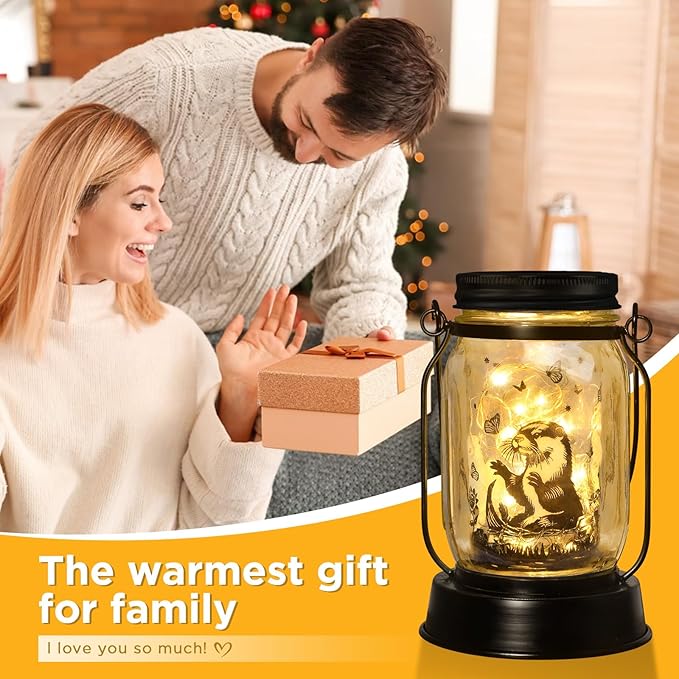 Otter Gifts for Women/Men River Otter Lovers Solar Lantern Mom Birthday - Image 3