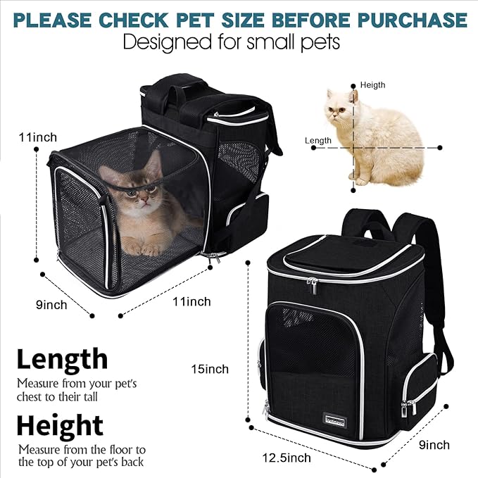 BAGLHER Expandable Pet Carrier Backpack，Pet Backpack - Image 6