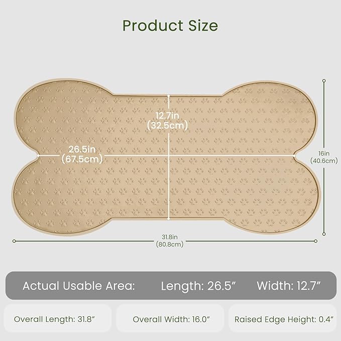 Dog Food Mat Anti-Slip Silicone Dog Bowl Mat Thicker Pet Placemat Waterproof - Image 2