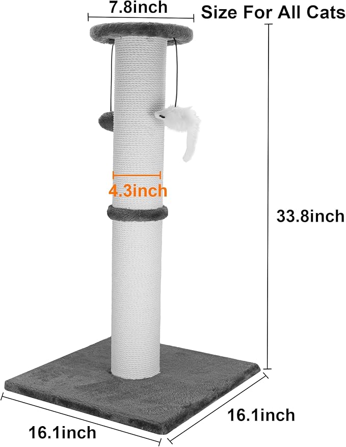 Cat Scratching Post 34 Inches Heavy Duty and Thicker Cat Scratching Post Cotton - Image 2