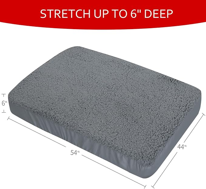 Dog Bed Covers Soft Plush Replacement Washable, Waterproof Pet Mattress Bed - Image 6