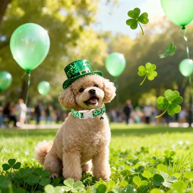 St. Patrick's Day Dog Collar for Small Dogs - Image 2