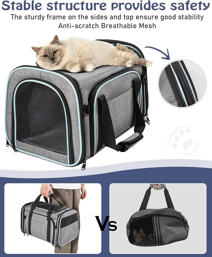 Siivton Cat Carrier, 4 Sided Expandable Pet Carrier - Image 4