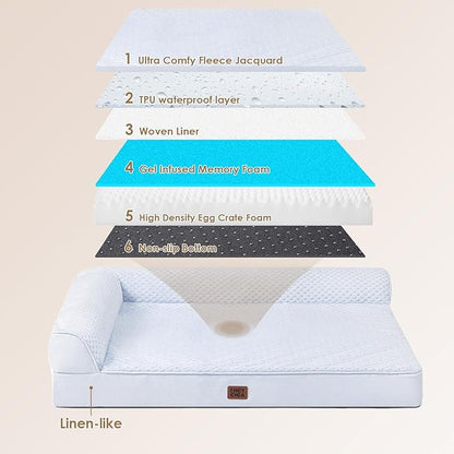 EHEYCIGA Extra Large Dog Bed Othorpedic, Memory Foam XL Dog Bed - Image 5
