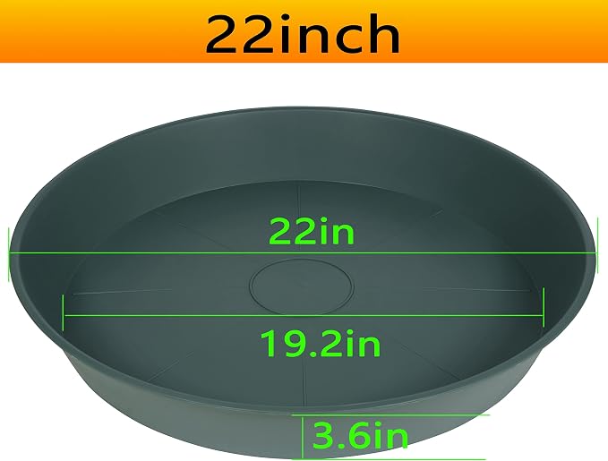 3 Pack of 20 22 inch Plant Saucer, 3.6" Depth Tray, Large Deep Garden Plastic - Image 2