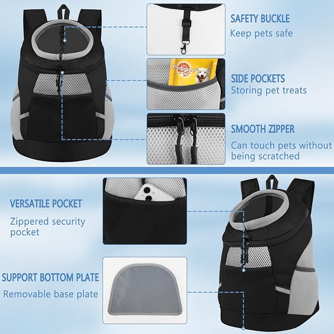 SMONT Dog Backpack Carrier Pet Lightweight Dog Carrier Backpack Small Dog Front - Image 5