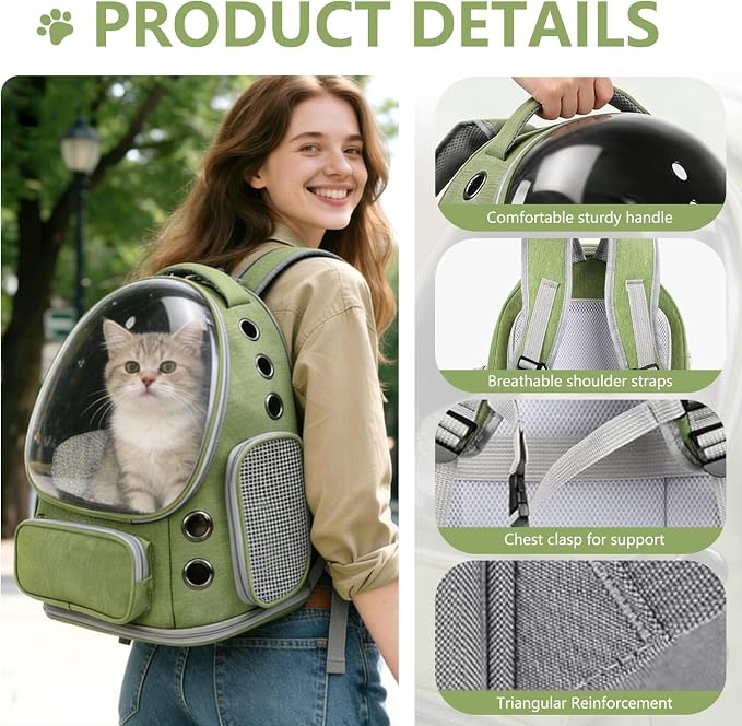 Expandable Cat Backpack Carrier, Breathable Cat Bubble Backpack - Image 6