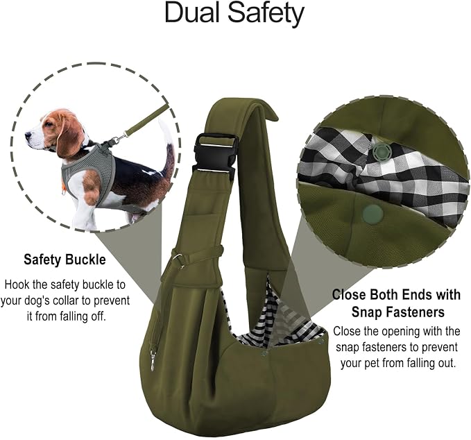 PETLOFT Reversible Dog Cat Sling Carrier, Small Dog Carrier, Adjustable Dog - Image 4