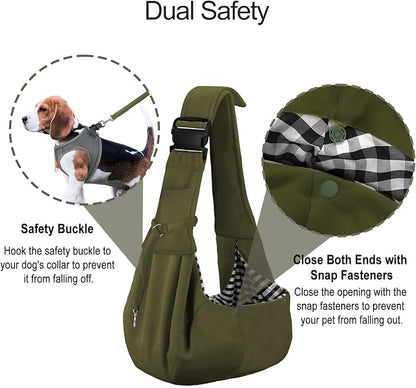 PETLOFT Reversible Dog Cat Sling Carrier, Small Dog Carrier, Adjustable Dog - Image 4