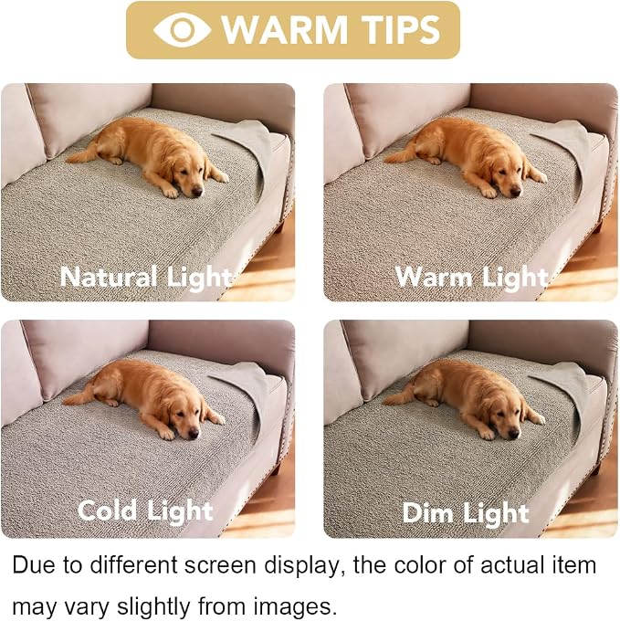 H.VERSAILTEX Non Slip Pet Couch Cover Chenille Dog Bed Protector Thick Soft - Image 7