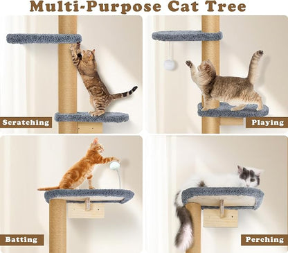 Cat Wall Shelves for Kittens, 83” Floor to Ceiling Cat Tree - Image 5