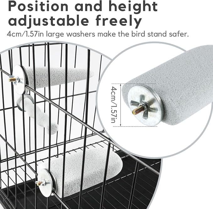 3PCS Bird Beak Grinding Stone, Natural Pumice Bird Parrot Cage Perch Stand - Image 3