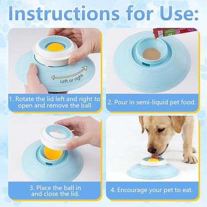 Dog Cat Licks Toys for Liquid Food, Anxieties Relief Slow Feeder Dog Lick Ball - Image 6