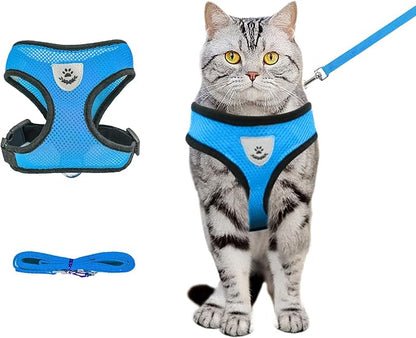 Shudyear Cat Harness and Leash, Adjustable Soft Mesh, Anti-Escape, Reflective by Shudyear