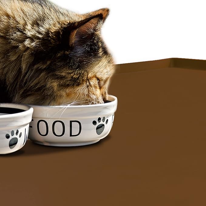 Dog Food Mat, Silicone Waterproof Food Tray, Non Slip Pet Bowl Mats Placemat - Image 6