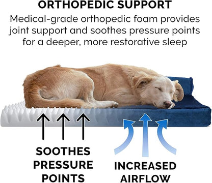 Furhaven Orthopedic Dog Bed for Large/Medium Dogs w/ Removable Bolsters & - Image 4