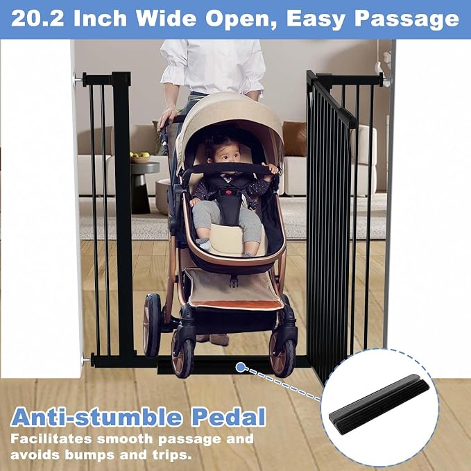 40.5" Extra Tall Baby Gate No Drill, 54.7"-60.2" Extra Wide Dog Pet Gate Indoor - Image 5