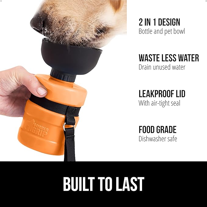 GORILLA GRIP Dog Water Bottle, Portable Water Bowl Dispenser - Image 2