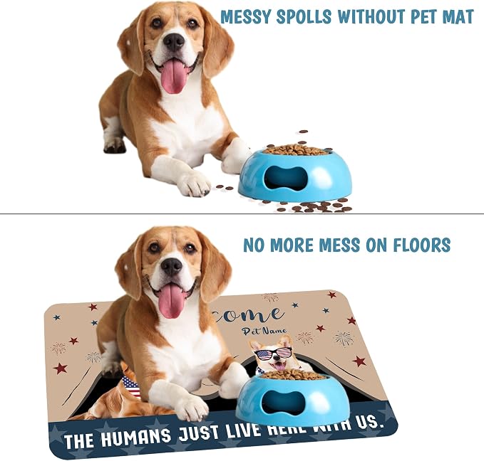 Personalized Dog Cat Mat with Name Photo Custom Placemat Feeding Mats - Image 6