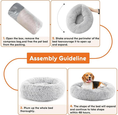 Sweetcrispy Donut Dog Bed, XL Large Round Calming Cat Bed - Image 4