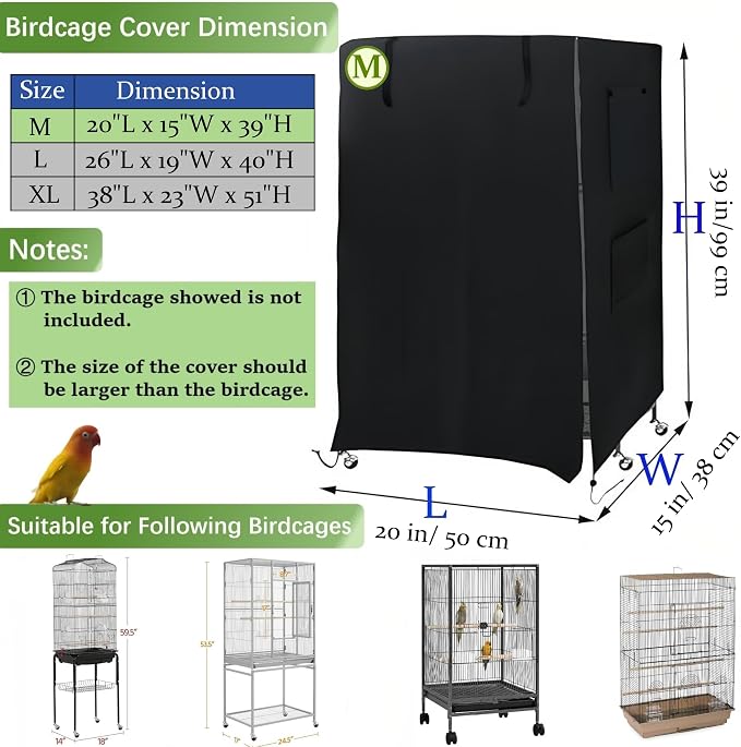 Bird Cage Cover Good Night for Medium Cage - Image 4