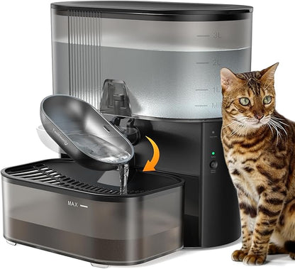 Wireless Cat Water Fountain No Filters, Wastewater Separation, FEELNEEDY by FEELNEEDY