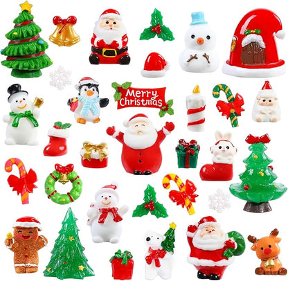 DIYDEC 32Pcs Christmas Miniature Figurines, Mini Resin Figurines to Hide Small by DIYDEC