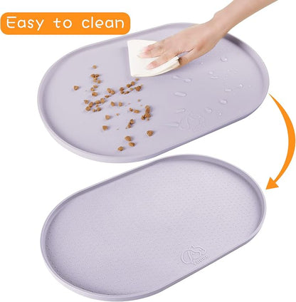100% Waterproof 0.5" Raised Edge BPA Free Silicone Dog Food Mat, Pet Cat - Image 4