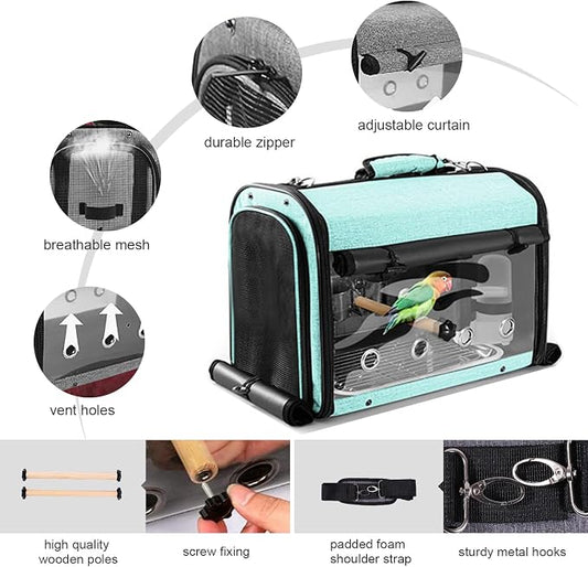 Sanmoncare Bird Carrier Bag Cockatiel Travel Cage - Image 2