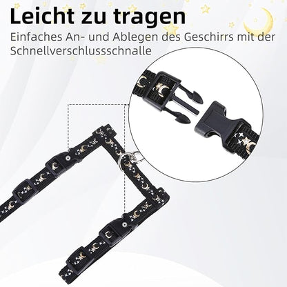 PUPTECK Adjustable Cat Harness and Leash Set Escape Proof Kitten Strap Collar - Image 4