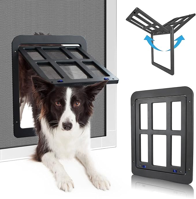 PETLESO Dog Door for Sliding Door, Lockable Dog Screen Door by PETLESO