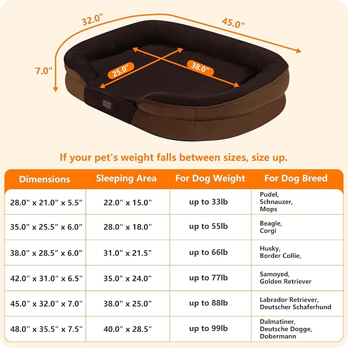 Dwanton Orthopedic Dog Bed for Extra Large Dogs - Image 4
