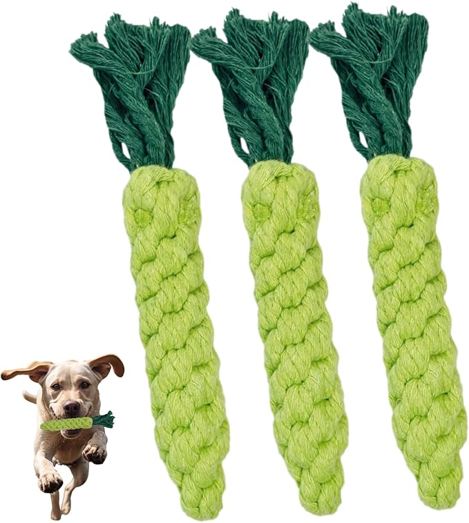 3PCS Green Woven Pet Chew Set, Dog Chew Accessories, Cat Interactive Chews by AutumnNest