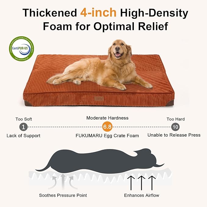 FFUKUMARU Dog Bed, Thickened Corduroy Orthopedic Dog Beds - Image 3