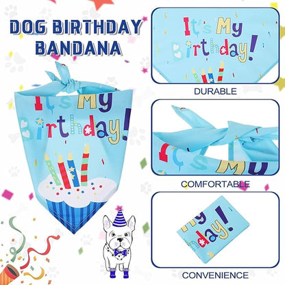 Dog Birthday Decorations, Puppy Birthday Party Outfits, Birthday Hat, Bow Tie - Image 3
