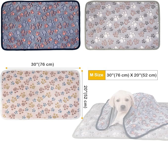Dono 1 Pack 3 Dog Blankets, Soft Fluffy Fleece Pet Blanket Warm Sleep Mat Paw - Image 4