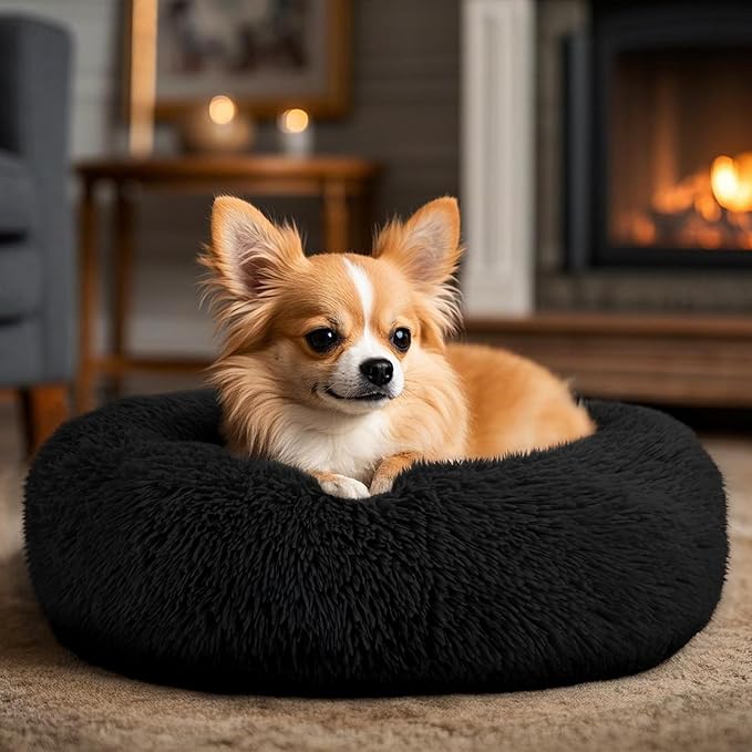 Dogs Bed for Small Dogs, Anti-Anxiety Washable Round Bed - Image 5