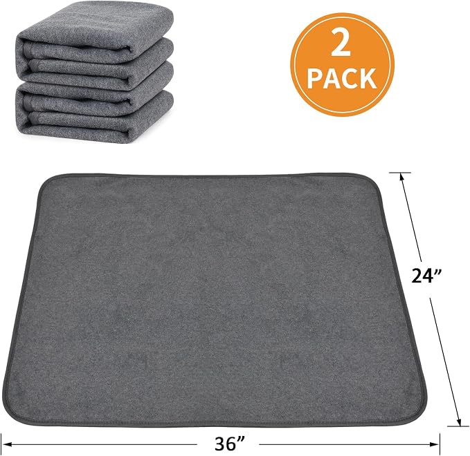 Washable Dog Pee Pads 24x36 2Pack Reusable, Absorb Dog Mats Non-Slip - Image 5