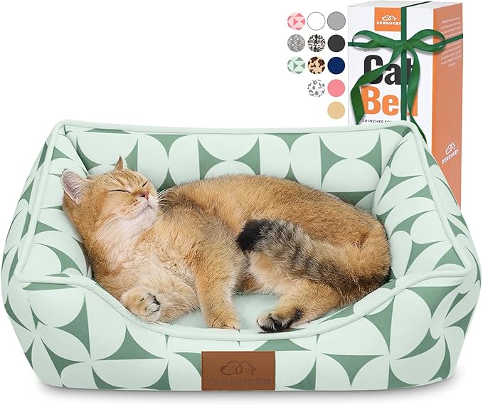 Rectangle Cat Dog Bed for Large Medium Small Pets Indoor Outdoor Machine by Zerbuger