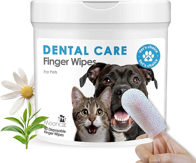 Mooncat Dental Finger Wipes for Dogs & Cats by Mooncat