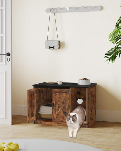 Cat Litter Box Enclosure, Hidden Litter Box Cabinet Furniture - Image 9