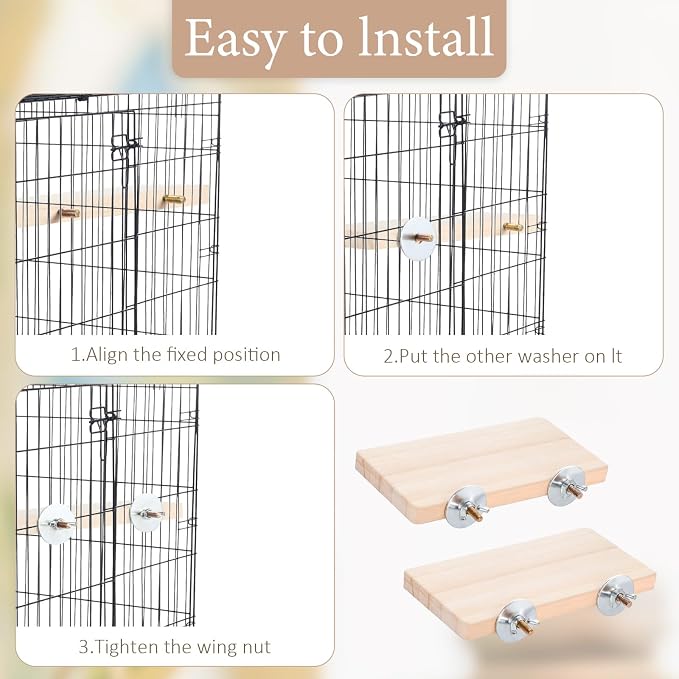 2PCS Bird Perch Platform Flat, 5.9 × 3.14 Inches Bird Cage Platform Birds Perch - Image 4