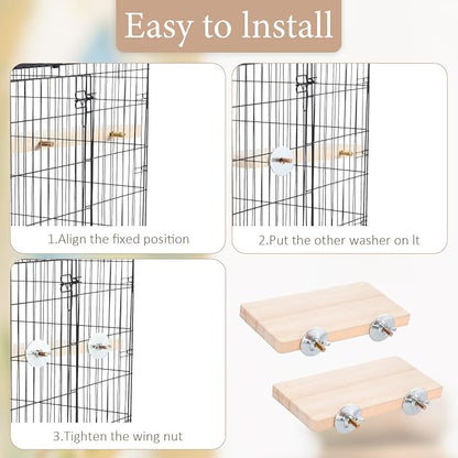 2PCS Bird Perch Platform Flat, 5.9 × 3.14 Inches Bird Cage Platform Birds Perch - Image 4