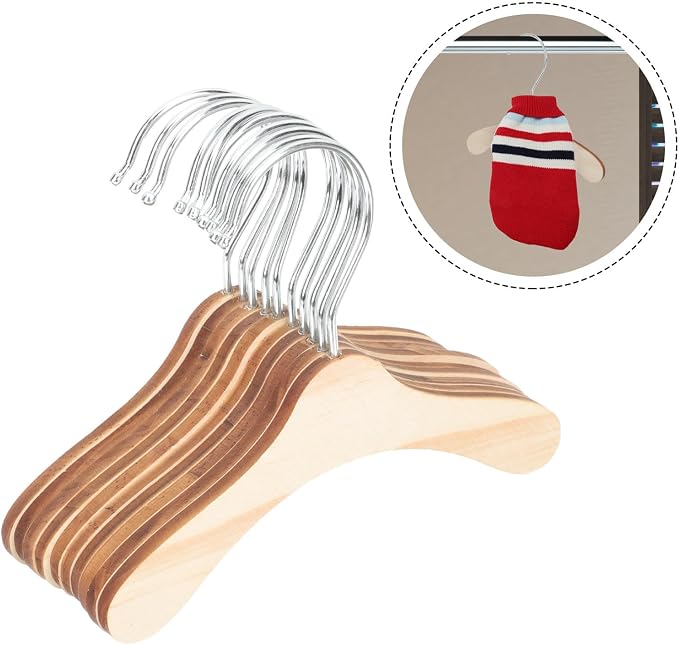 Replaceable Wooden Pet Clothes Hangers 8.66 Inch Small Dog and Cat Hangers - Image 9