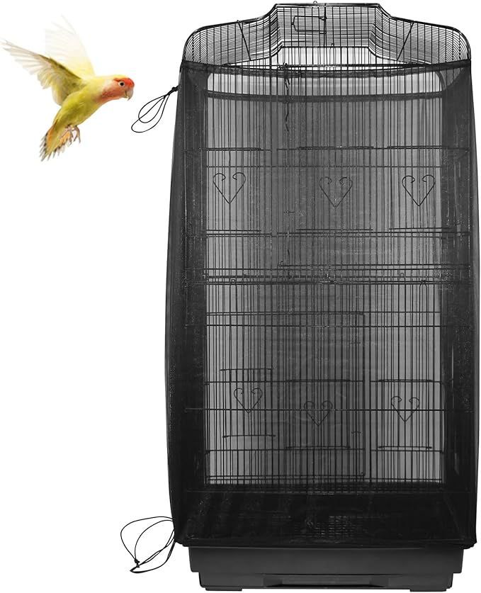 ASOCEA Large Bird Cage Seed Cather, Bird Cage Cover Adjustable Soft Airy Skirt by ASOCEA