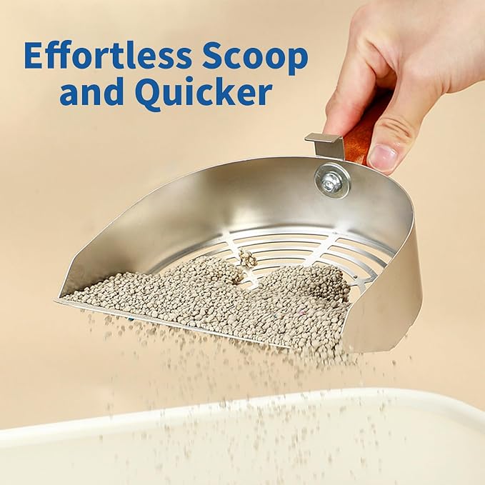 Stainless Steel Metal Cat Litter Scoop - Image 2