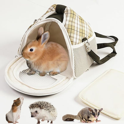 ABLAZEZAI Guinea Pig Carrier, Small Animal Travel Bag, Breathable Outdoor by ABLAZEZAI