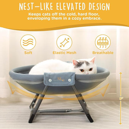 KITTY KINGDOM Elevated Cat Hammock Bed, Foldable No-Assembly Cat Bed - Image 2