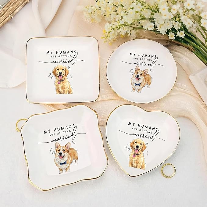 Custom Pet Portrait Watercolor Ring Dish, My Humans Are Getting Married Jewelry - Image 7