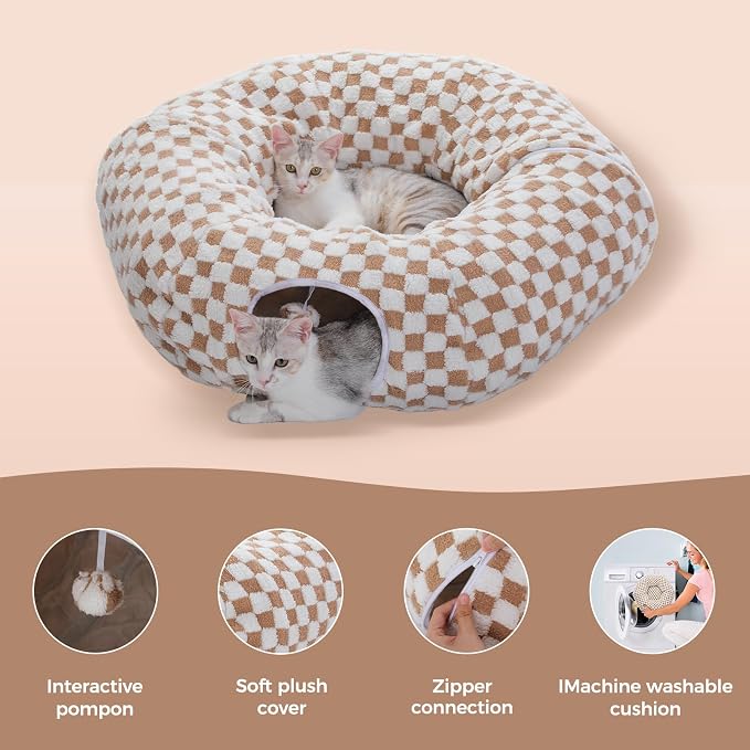 PEQULTI Cat Tunnel with Cat Bed - Image 4